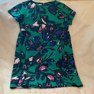 Donna Morgan Green and Purple Floral Midi Dress